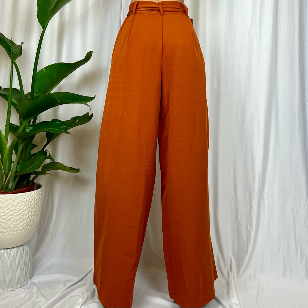 Pumpkin High Waisted Wide Leg Trousers/Pants